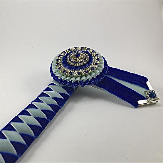 Show browband blue with rosettes