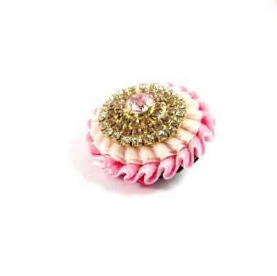 Pink Crystal Lapel Pin Side View