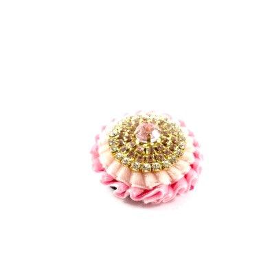 Pink Crystal Lapel Pin Top Side View